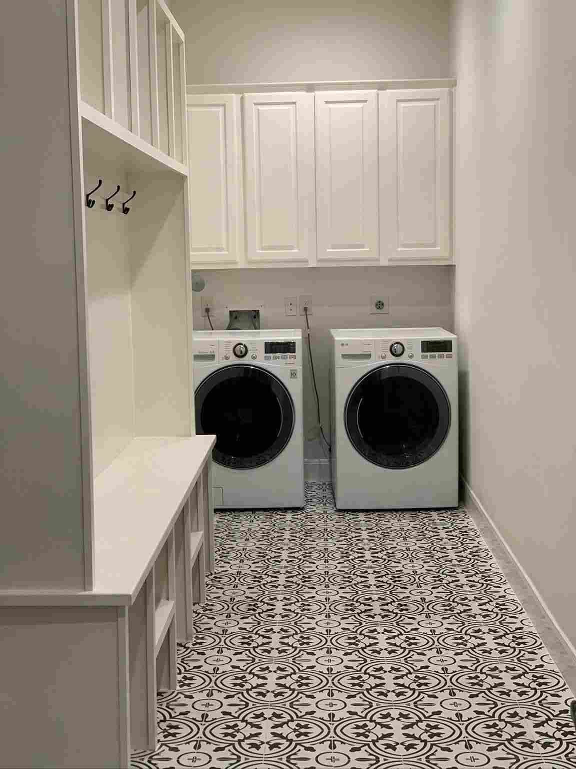 Completed custom laundry and mudroom