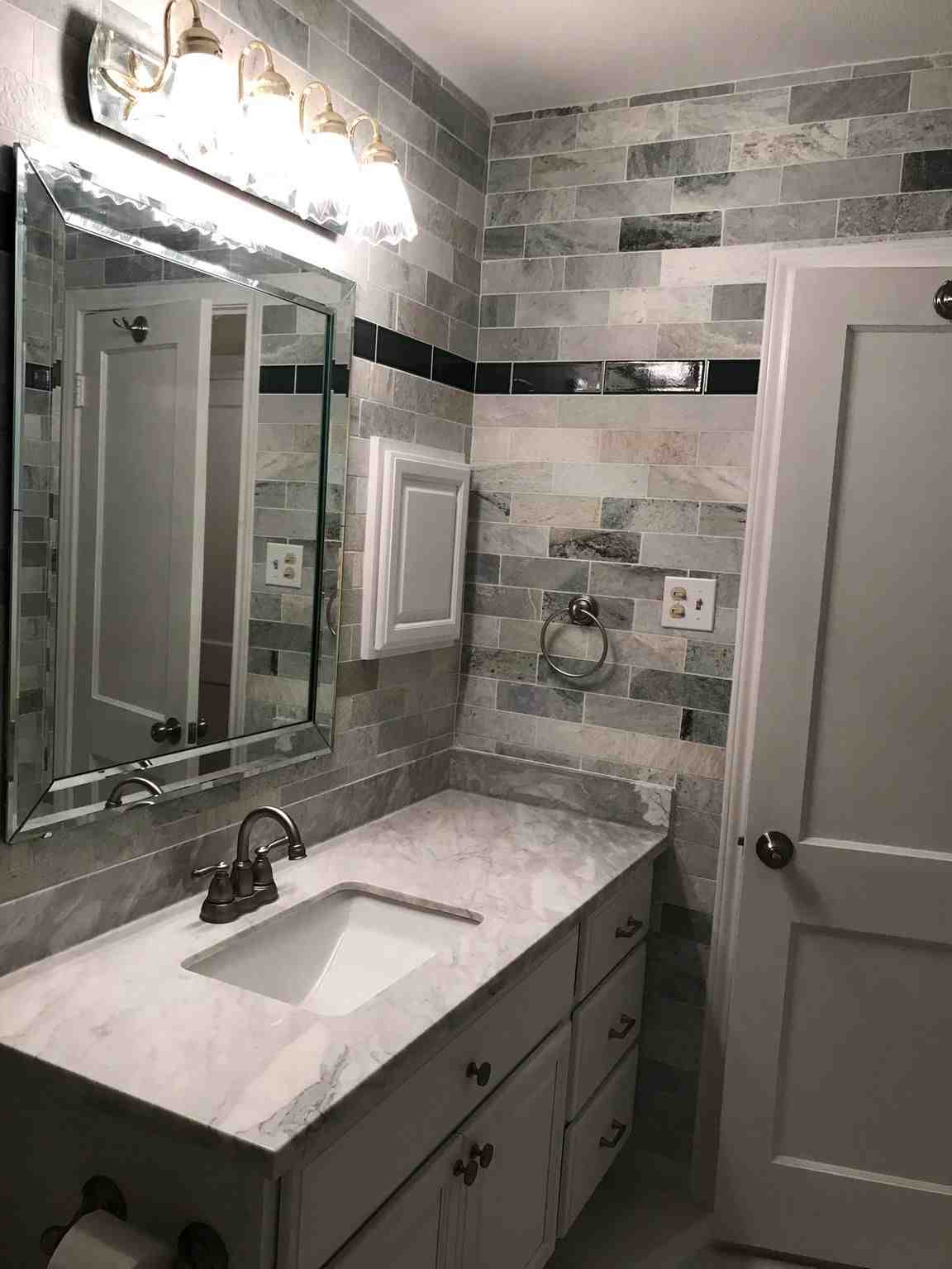 Completed tile bathroom renovation